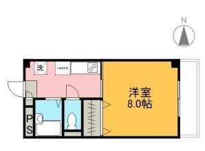 竹内ビル(1K/2階)の間取り写真