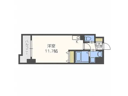 ティアラ本郷(1K/2階)の間取り写真