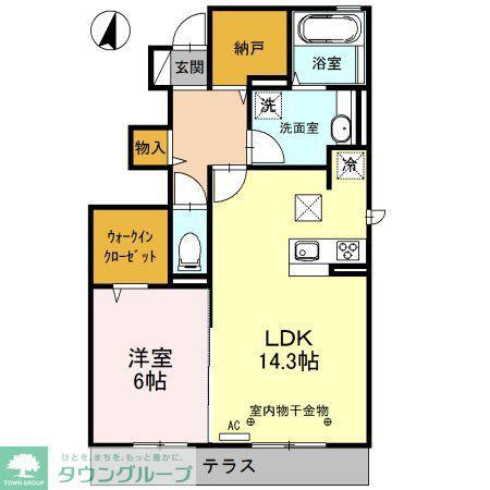 匠乃館D(1LDK/1階)の間取り写真
