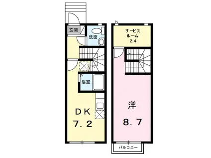 ルミエールキューブ(1DK/1階)の間取り写真