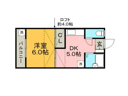 アーベルIII(1DK/1階)の間取り写真