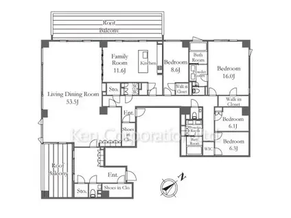 THE UPPER HOUSE SHIROKANE(4LDK/4階)の間取り写真