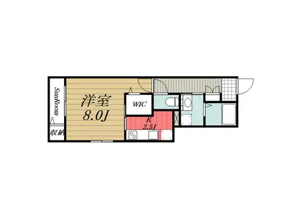 メゾンカルム (1K/1階)の間取り写真