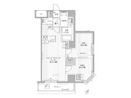 MAISON CHROLO(2LDK/9階)の間取り写真