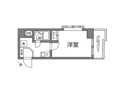 ビエント宮崎台(1K/3階)の間取り写真