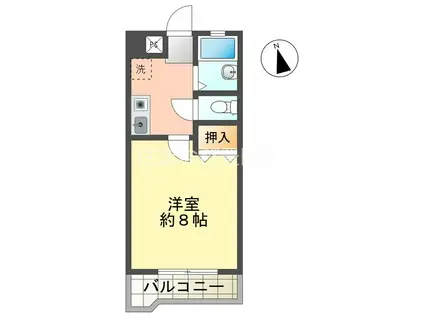 ティーズシャンブル(1K/2階)の間取り写真