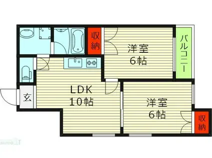 アトレーユ深江(2LDK/3階)の間取り写真