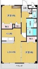 ラ・フレージア(2LDK/2階)の間取り写真