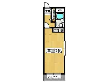 サンピエール宝塚(ワンルーム/2階)の間取り写真