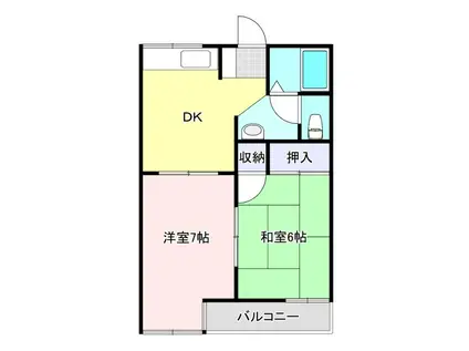 アークガーデン中山C棟(2DK/2階)の間取り写真