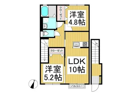 PASTORAL COURT MOCO N(2LDK/2階)の間取り写真