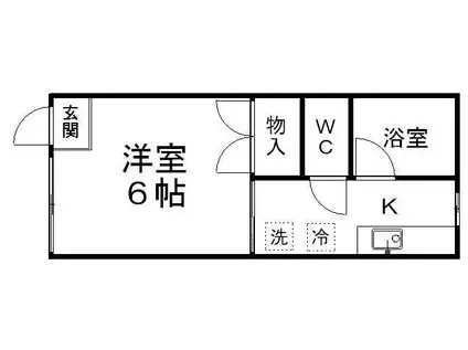 オアシスエイト(1K/1階)の間取り写真