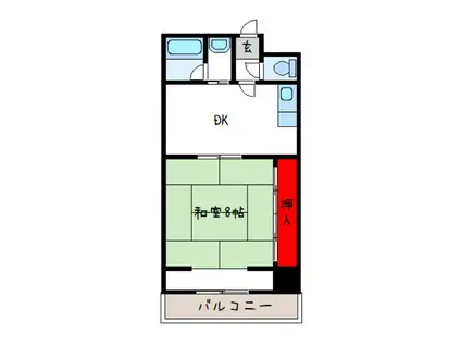 アクティ金田(1DK/1階)の間取り写真