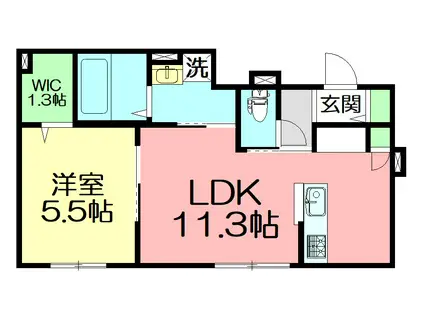 アントラS(1LDK/1階)の間取り写真