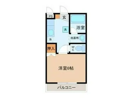 チーズコート(1K/1階)の間取り写真