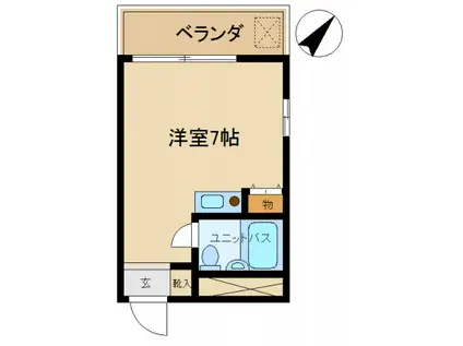 サニーハイツマツモト(ワンルーム/2階)の間取り写真