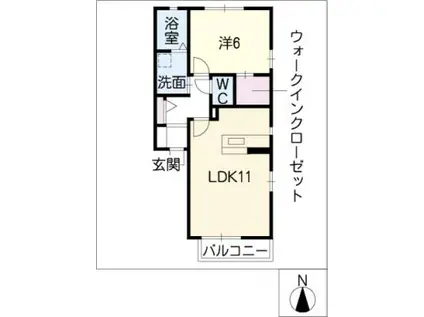 ラ・フォーレ西志賀I(1LDK/2階)の間取り写真