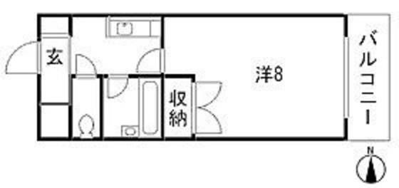 ノマージュ大芝(1K/2階)の間取り写真