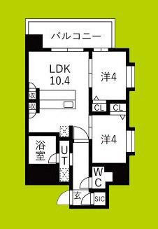 スプランディッド玉造(2LDK/5階)の間取り写真