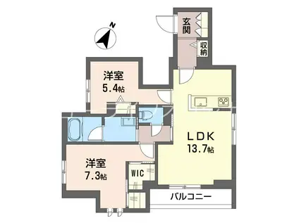 プティ・フルール(2LDK/3階)の間取り写真