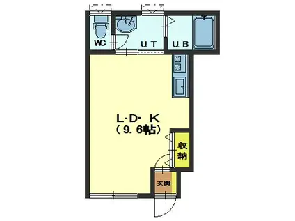 リーブルメゾンV(ワンルーム/1階)の間取り写真