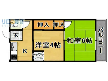 スピリッツハイム大桐(2K/2階)の間取り写真