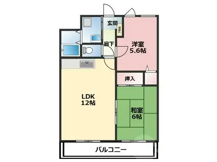 ヤノマンション(2LDK/3階)の間取り写真