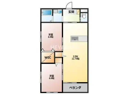 ながさき千本桜(2LDK/2階)の間取り写真