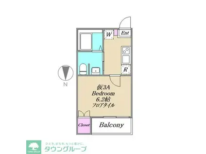 アーバンリーフ小岩(1K/3階)の間取り写真