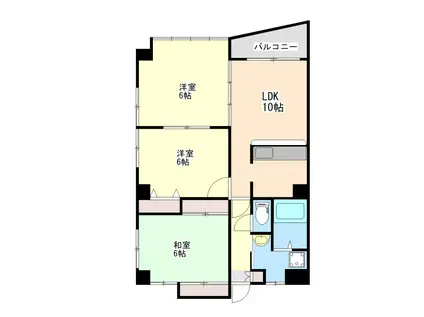 イモーレ中央駅(3LDK/2階)の間取り写真