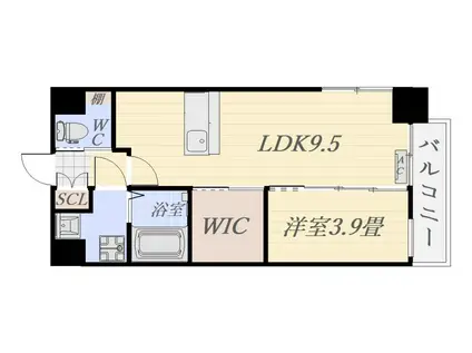 LA BELLEZZA 城西(1LDK/3階)の間取り写真