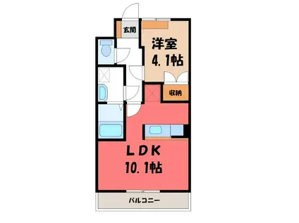 秩父鉄道 東行田駅 徒歩21分 2階建 築17年(1LDK/2階)の間取り写真