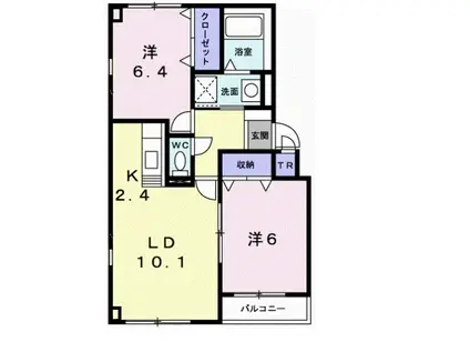 ジェルメ港町I(2LDK/2階)の間取り写真