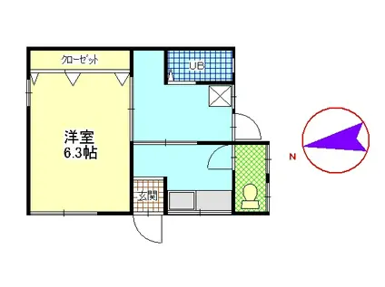 ハイムシイヅ(1K/1階)の間取り写真