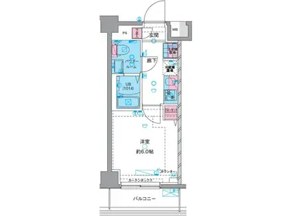 GENOVIAお花茶屋IISKYGARDEN(1K/7階)の間取り写真