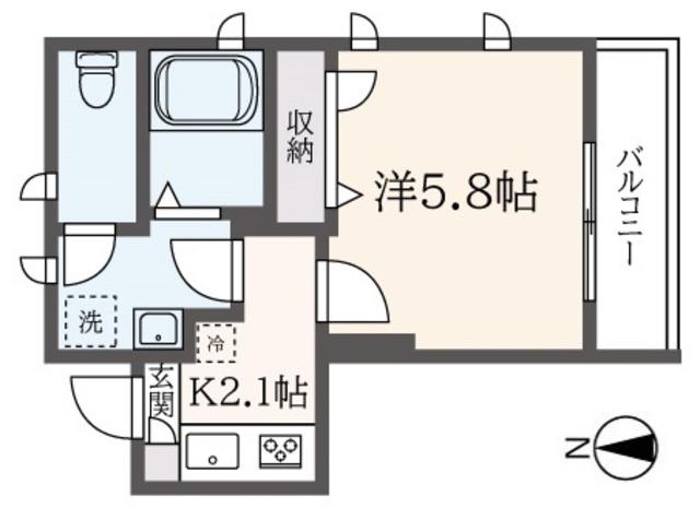 小田急線 生田駅(神奈川) 徒歩20分 2階建 築9年(1K/2階)の間取り写真