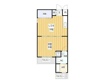マンション旭町(1LDK/4階)の間取り写真