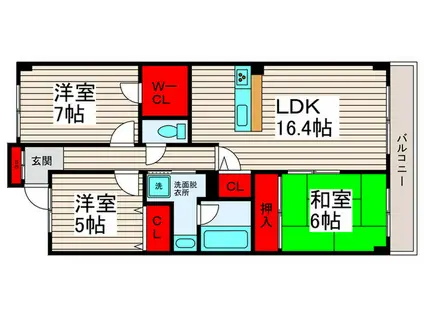 ライオンズタワー竹ノ塚ガーデン(3LDK/14階)の間取り写真