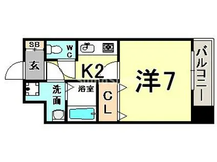 プレサンス三宮花時計前(1K/9階)の間取り写真