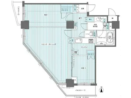 フェニックス西参道タワー(2LDK/16階)の間取り写真
