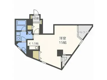 シャンドール宮の森(1K/8階)の間取り写真