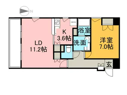 博多プレイス(1LDK/13階)の間取り写真
