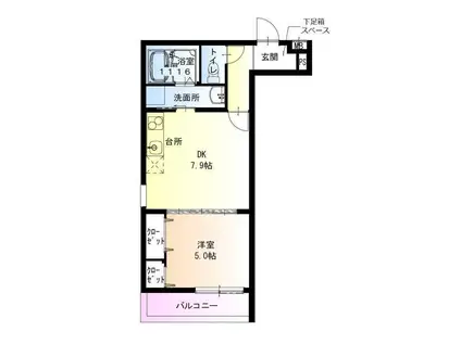 フジパレス出来島イーストI番館(1DK/3階)の間取り写真