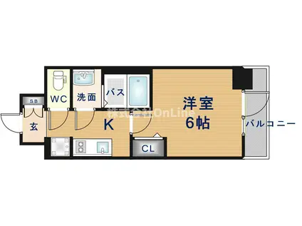 プレサンス新深江ディレット(1K/7階)の間取り写真