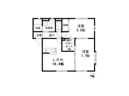 ブランシール(2LDK/1階)の間取り写真