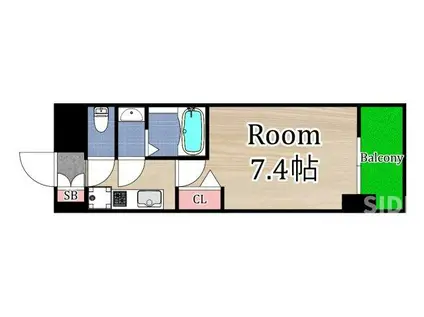 アドバンス大阪城北グレカーレ(1K/8階)の間取り写真