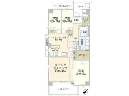 コスモ豊洲レジデンス マリナコート(3LDK/6階)の間取り写真