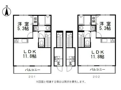 キャンベルA(1LDK/2階)の間取り写真