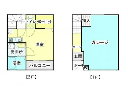 カーサ・ソレイユ黒川A(ワンルーム/1階)の間取り写真