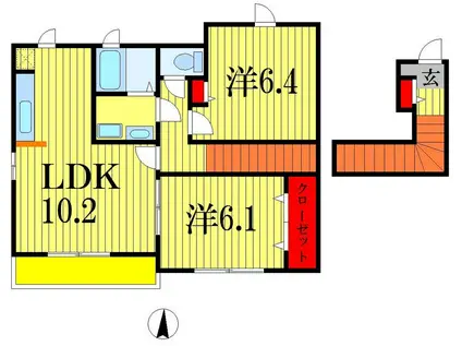 リアン21(2LDK/2階)の間取り写真